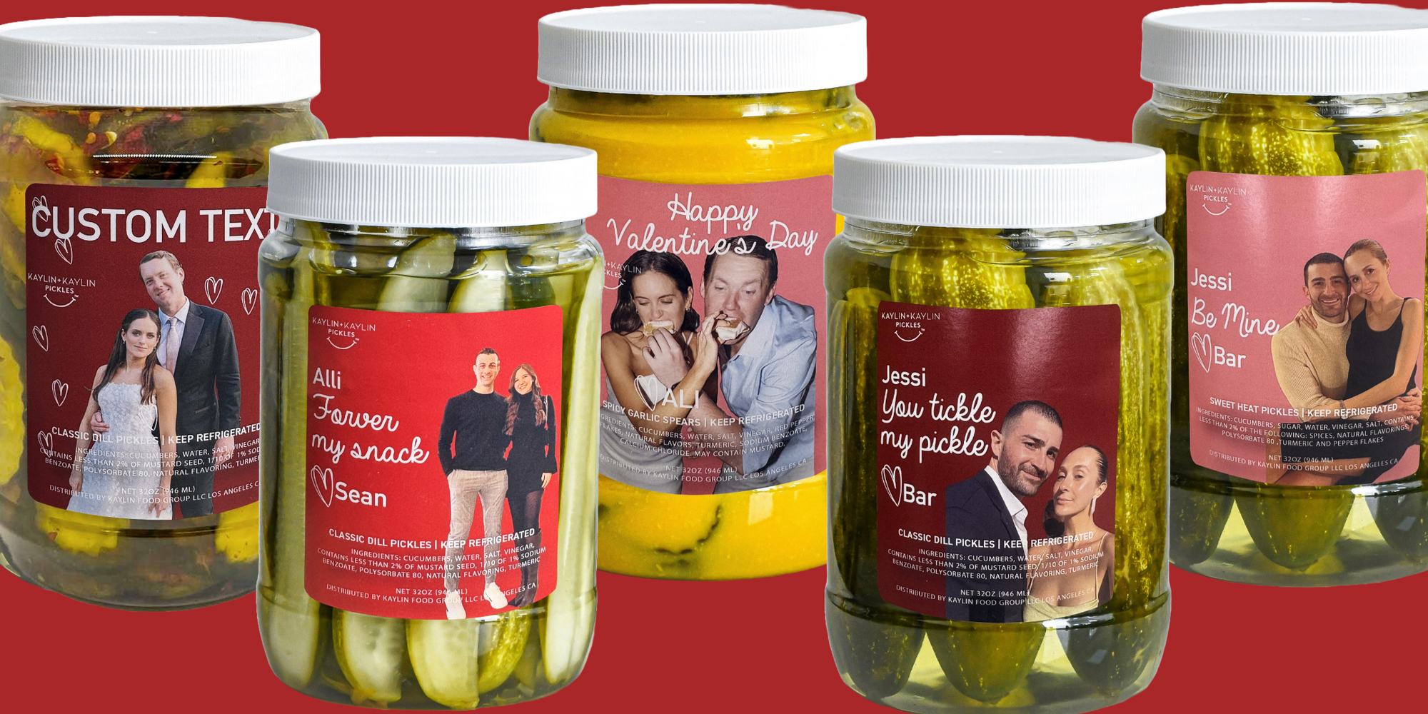 Custom Valentine Pickle Jars