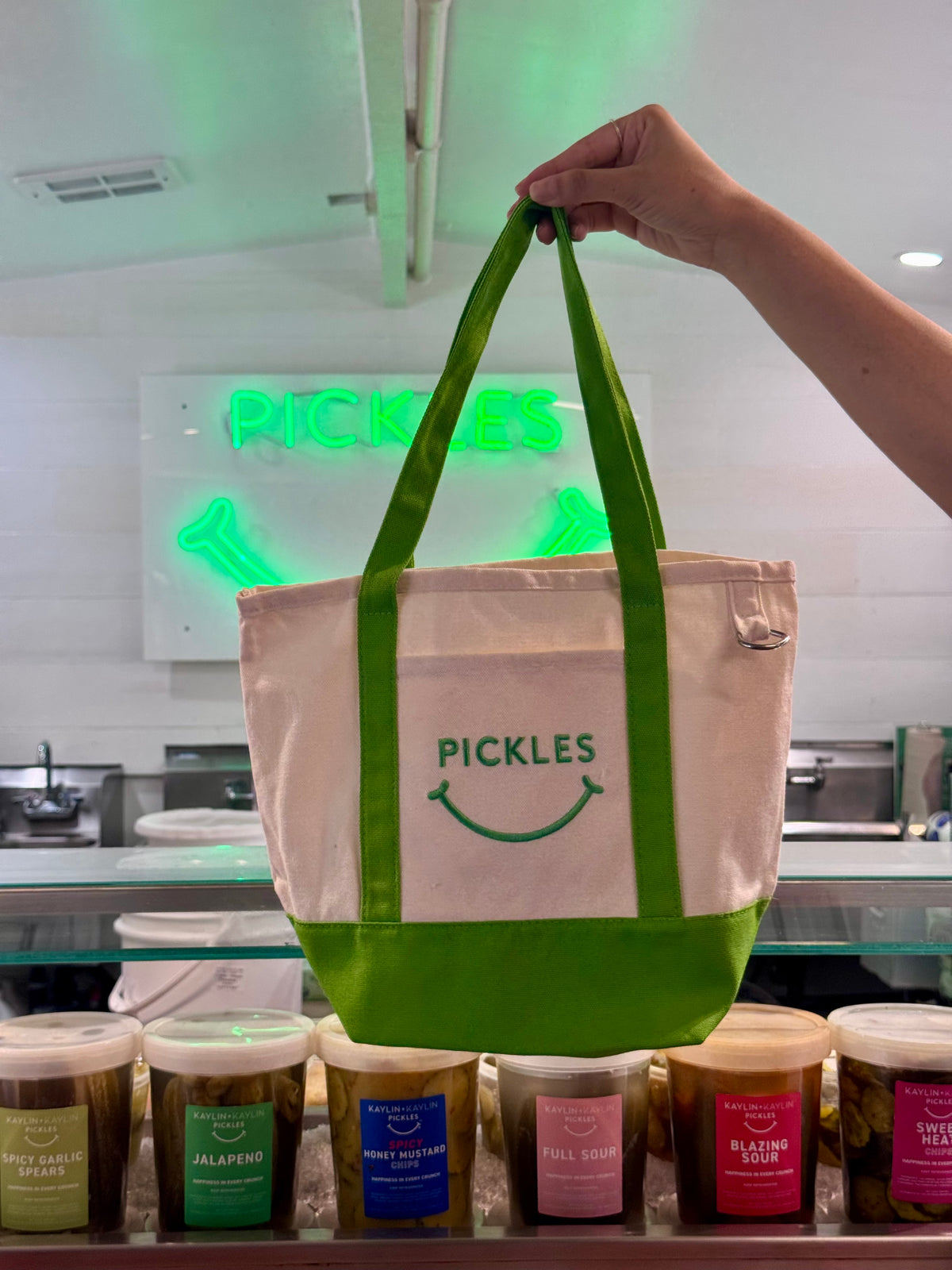 Pickle Smile Canvas Tote Bag