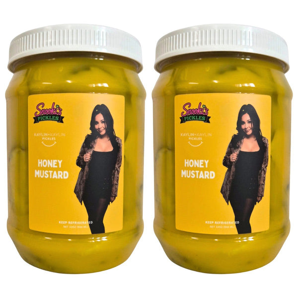 Two jars of Snooki's Honey Mustard Pickles