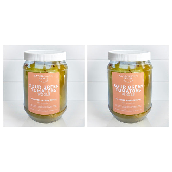 Two jars of Pickled Green Tomatoes: Whole