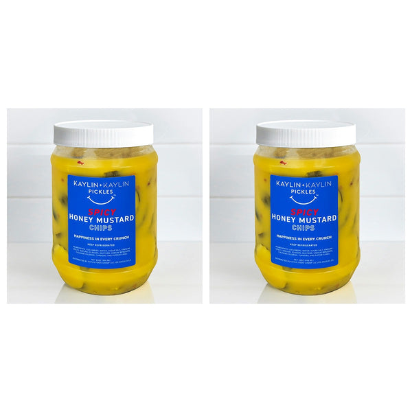 Two jars of Spicy Honey Mustard Pickles