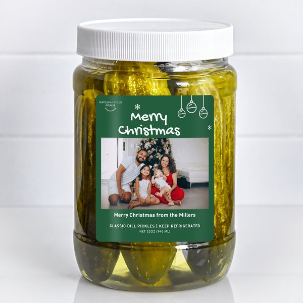 Merry Christmas custom pickle jar
